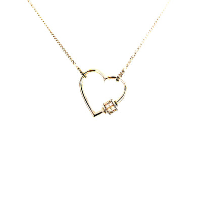 Sterling Silver Small Heart Necklace - HK Jewels