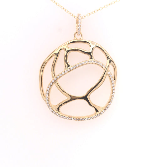 Sterling Silver Gold-Plated Round Pendant - HK Jewels