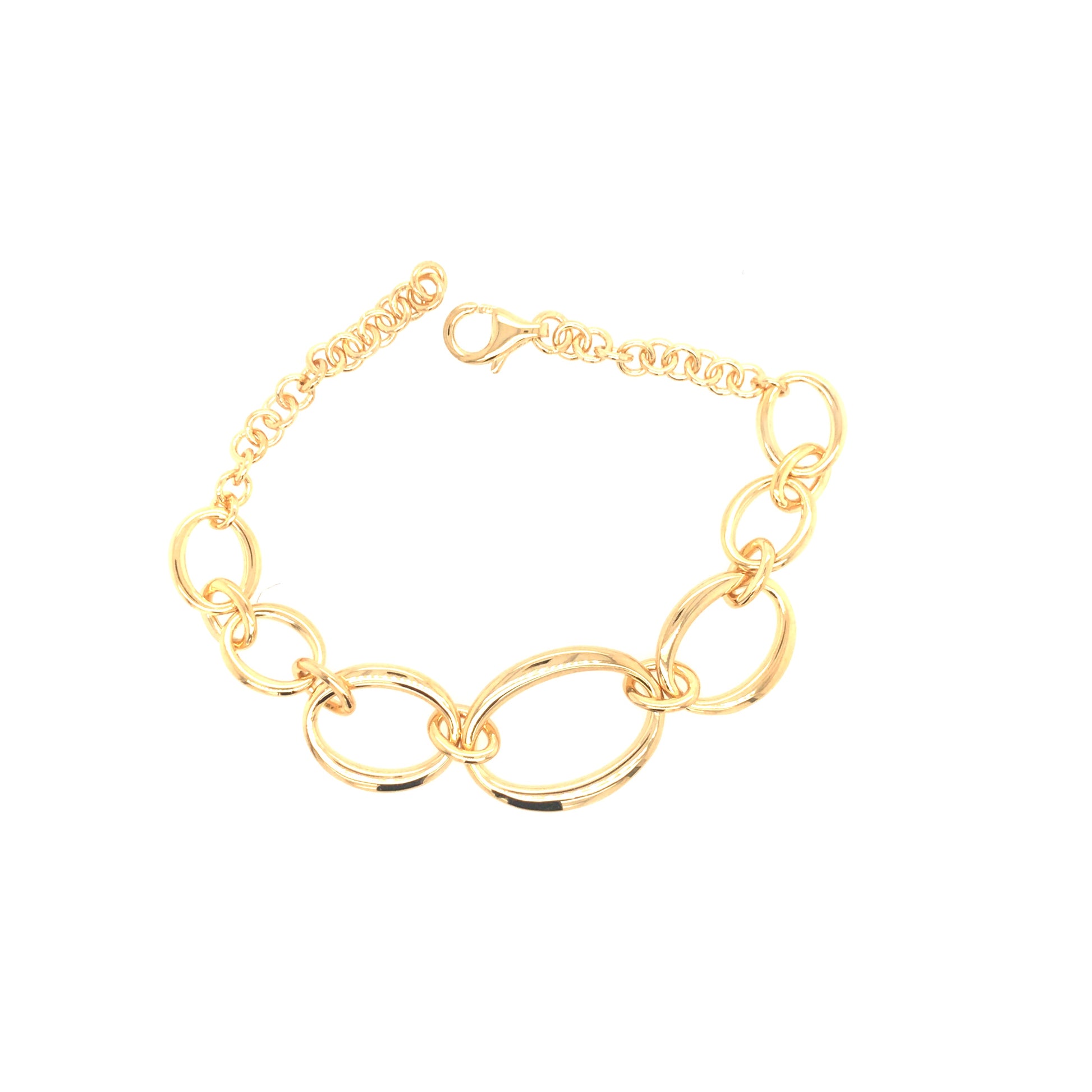 Sterling Silver Gold-Plated Link Bracelet - HK Jewels