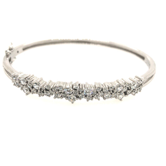 Sterling Silver CZ Bangle - HK Jewels