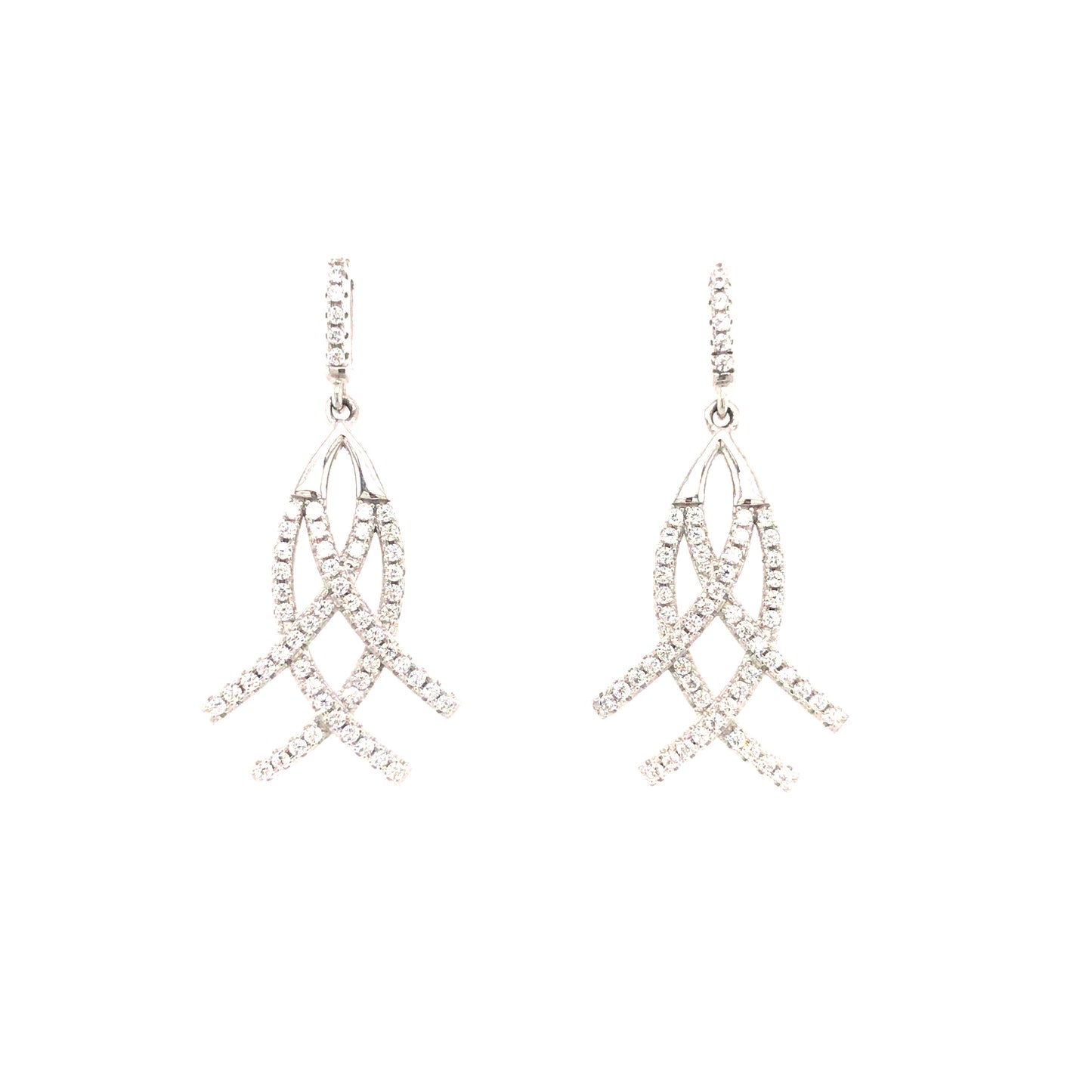 Sterling Silver Rounded Criss-Cross Earrings - HK Jewels