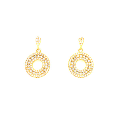 Sterling Silver Gold Plated Small Round Earrings - HK Jewels