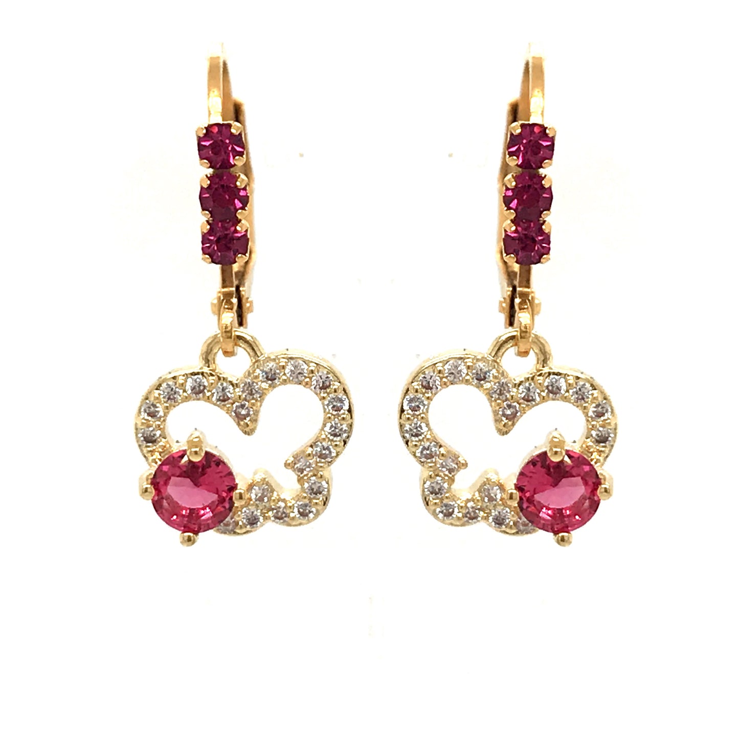Surgical Steel Pink Butterfly Earrings - HK Jewels