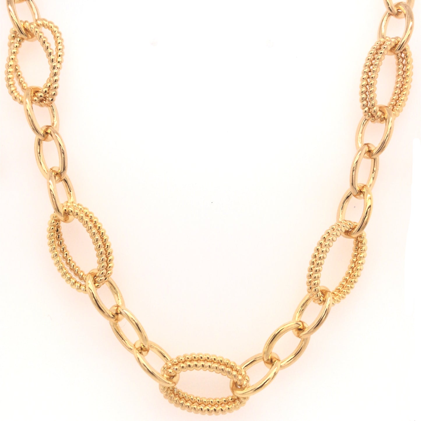 Sterling Silver Gold Plated Link Necklace - HK Jewels