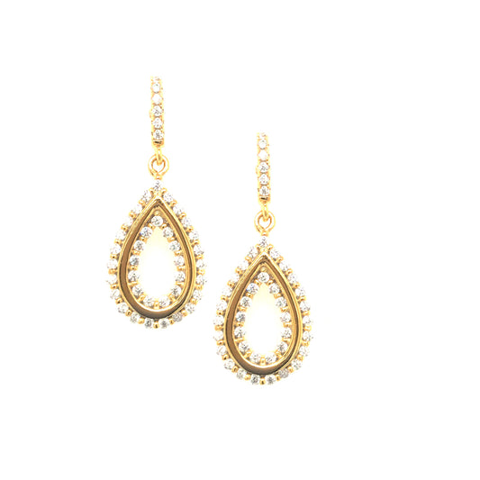 Gold Plated Sterling Silver Teardrop Earrings - HK Jewels