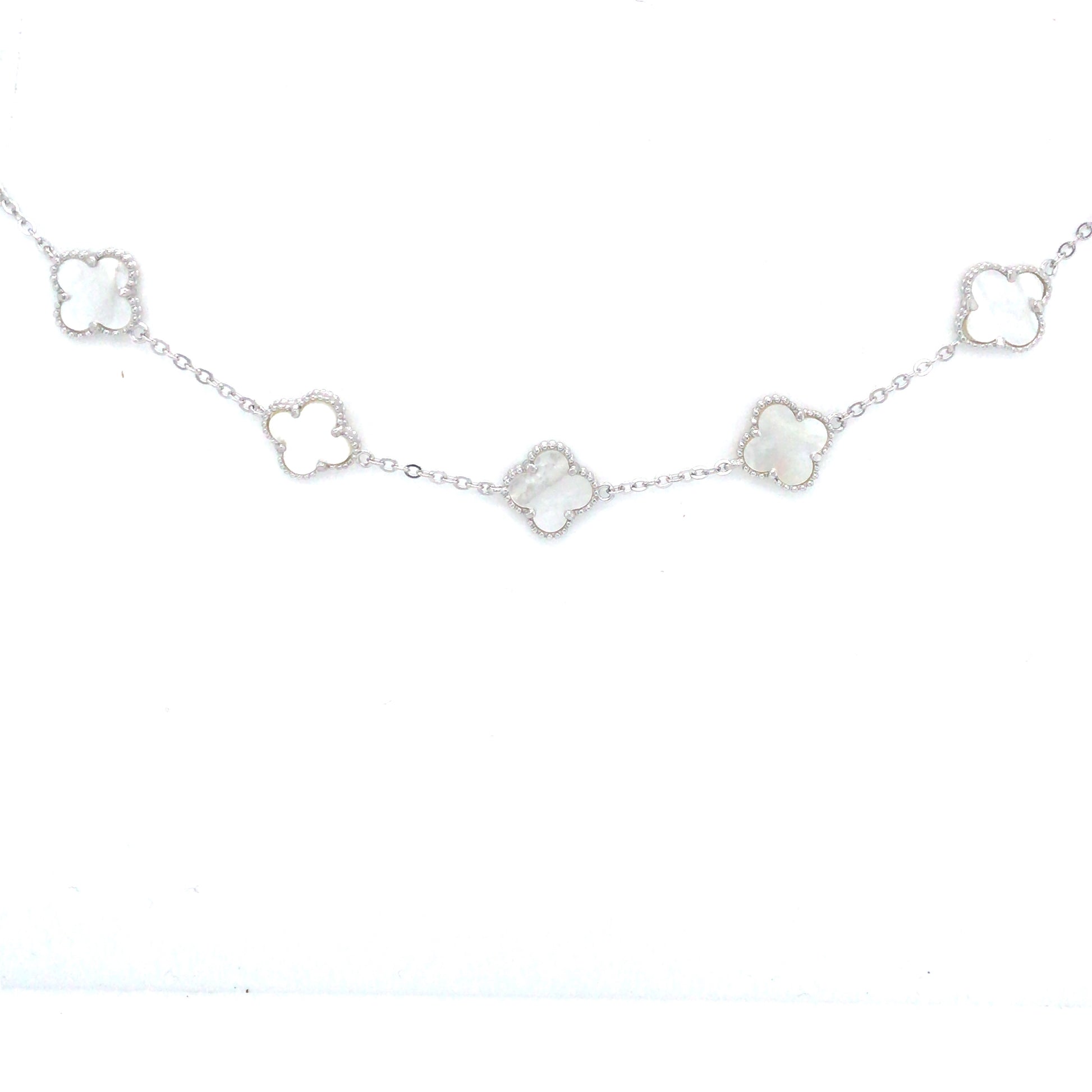 Sterling Silver Small Five Clover Bracelet - HK Jewels