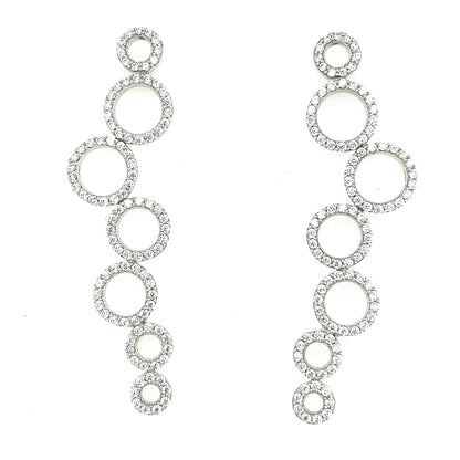 Sterling Silver CZ Circles Earring - HK Jewels