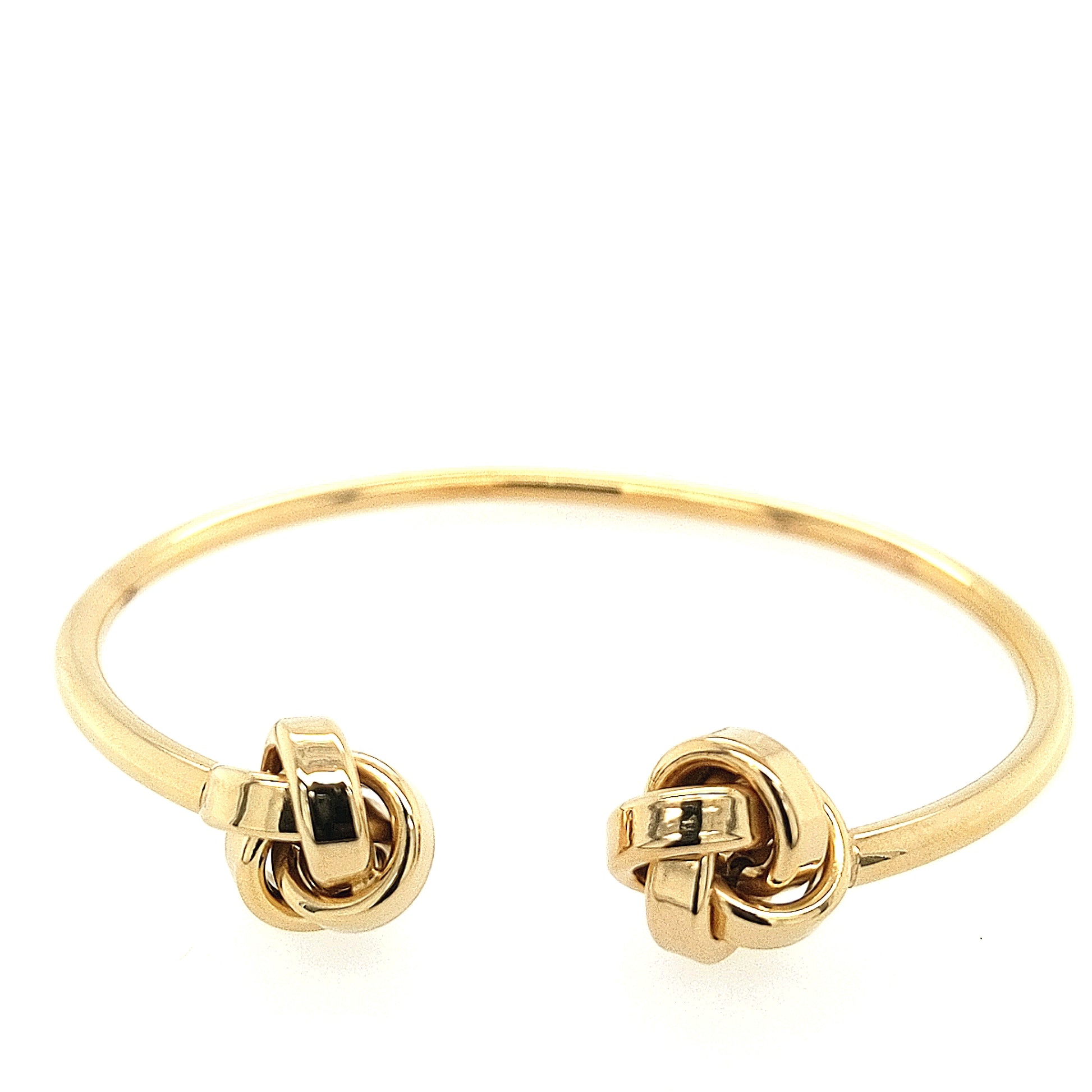 Sterling Silver Gold Plated Knot Bangle - HK Jewels