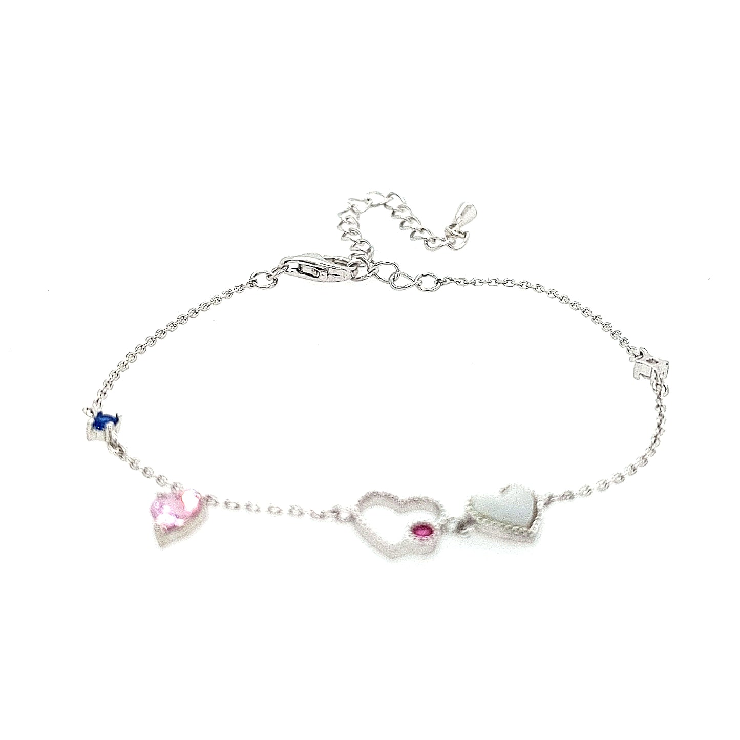 Sterling Silver's Girls Bracelet With Hearts - HK Jewels