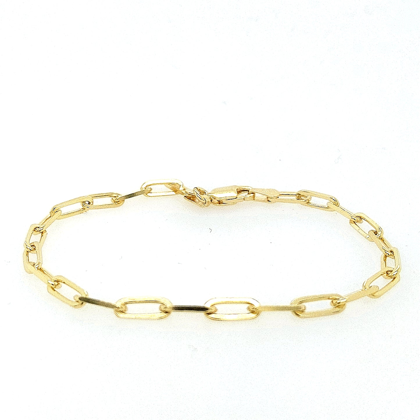 Sterling Silver Gold Plated Paper Clip Bracelet - HK Jewels