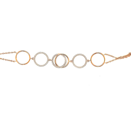 Rose Gold Plated Sterling Silver CZ Circles Bracelet - HK Jewels
