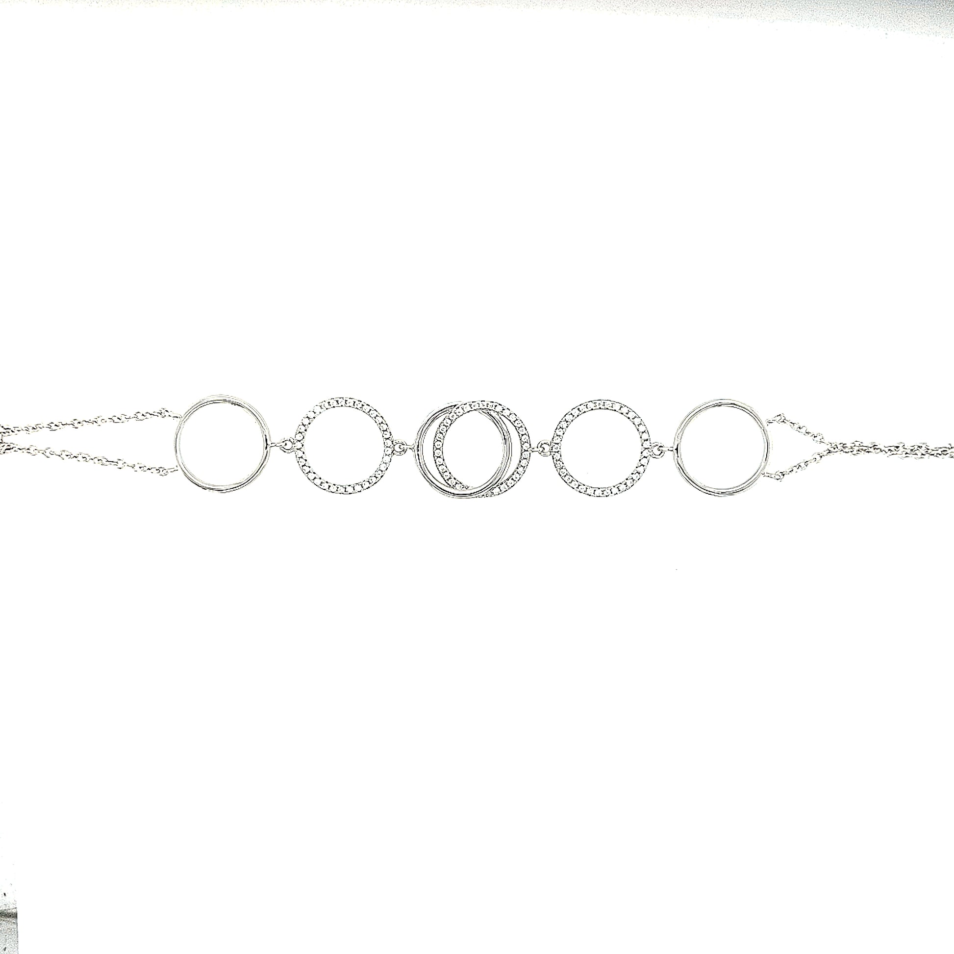 Sterling Silver CZ Circles Bracelet - HK Jewels