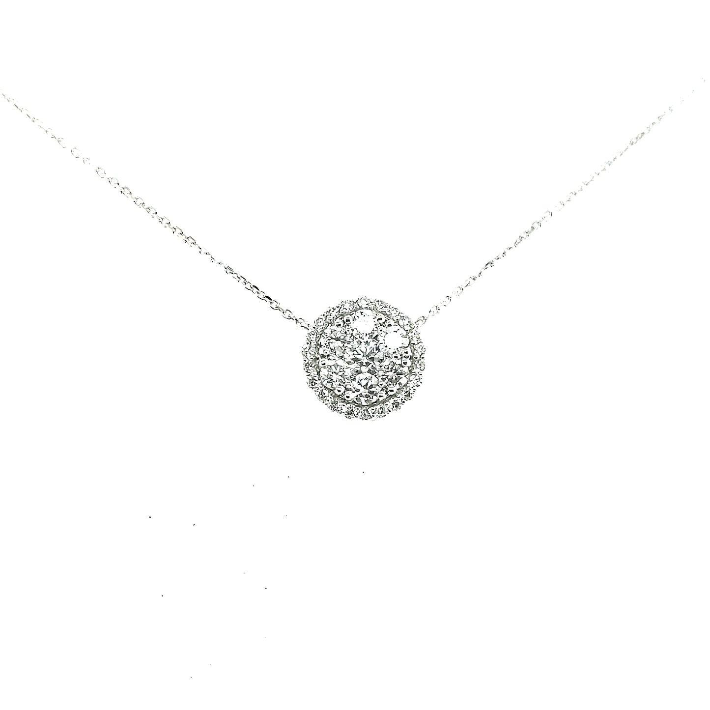 18K Gold And Diamond Round Solitaire Necklace - HK Jewels
