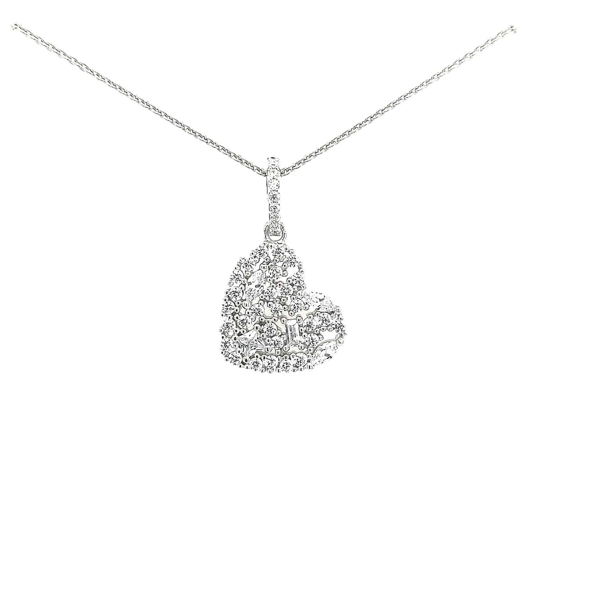 Sterling Silver CZ Heart Pendant - HK Jewels