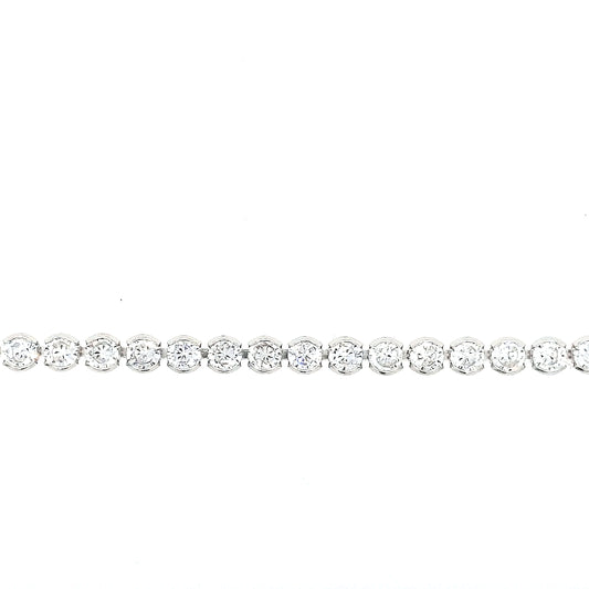 Sterling Silver Round CZ Tennis Bracelet - HK Jewels