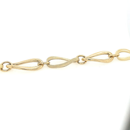 14K Interlocking Large Ovals Link Bracelet - HK Jewels