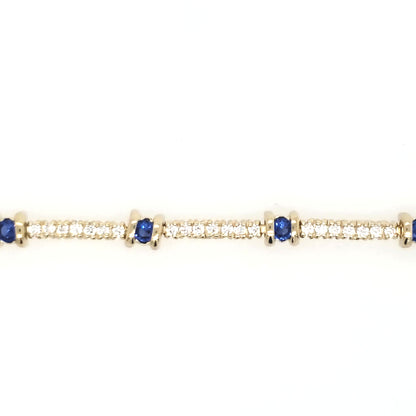 Sterling Silver Gold Plated Colored Stone and CZ Bracelet - HK Jewels