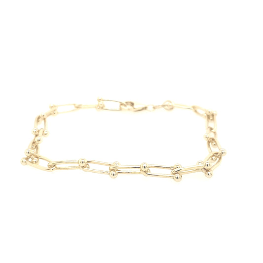 Sterling Silver Gold Plated Link Bracelet - HK Jewels