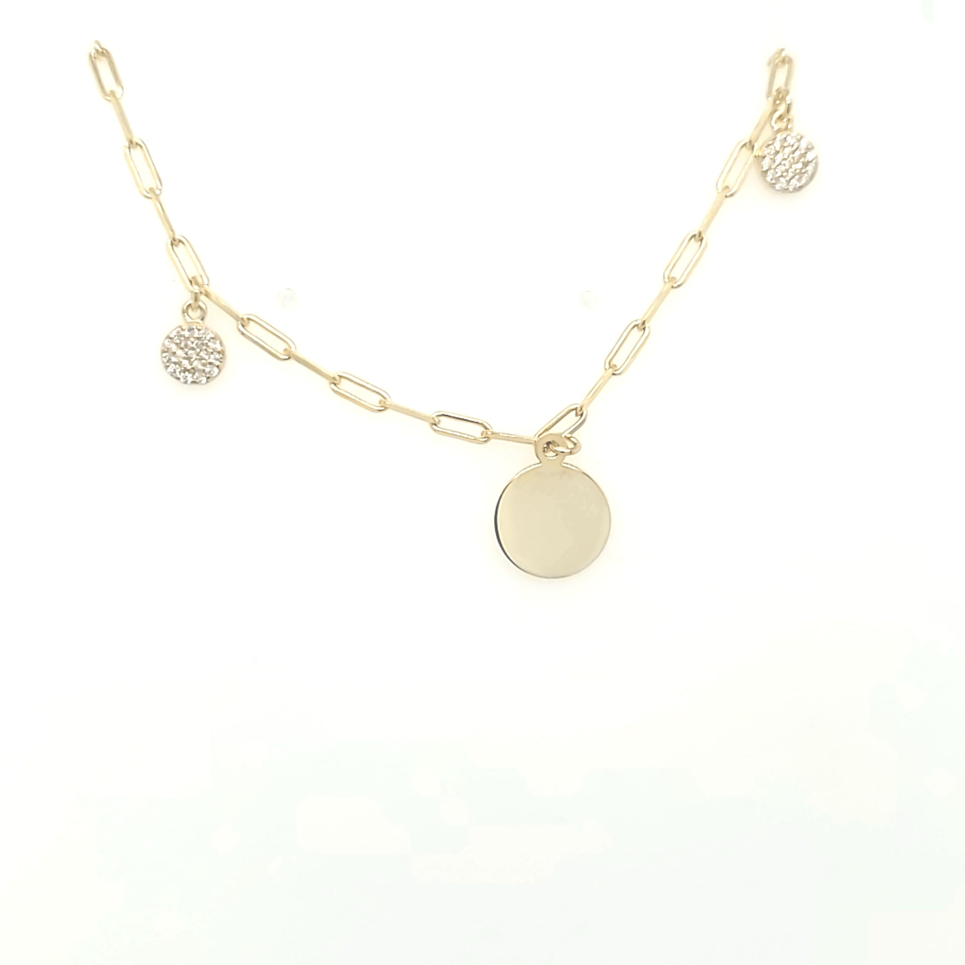 Sterling Silver Gold Plated CZ Circle Necklace - HK Jewels