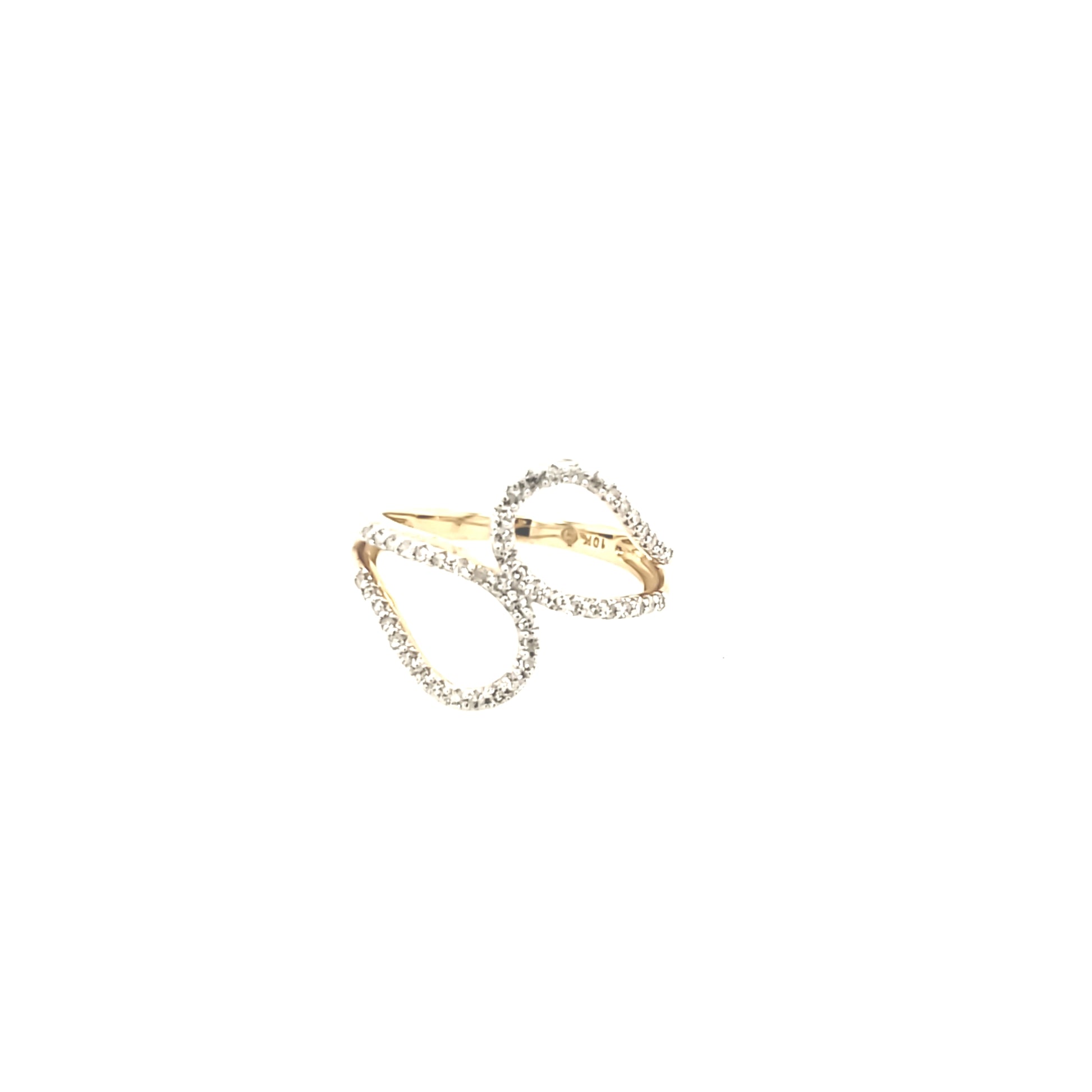 10K Gold Double Teardrop Ring - HK Jewels