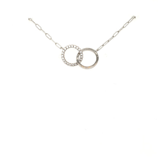 Sterling Silver Interlocking CZ Circles Necklace - HK Jewels