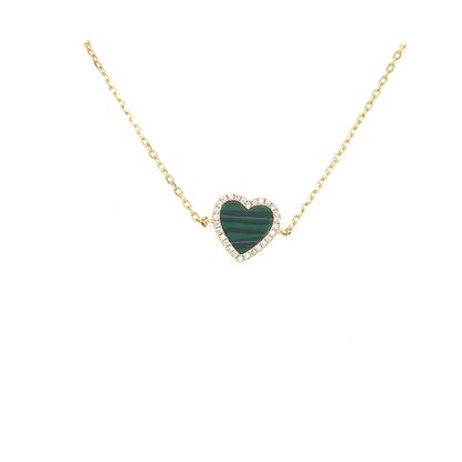 Sterling Silver CZ Outlined Stone Heart Bracelet - HK Jewels