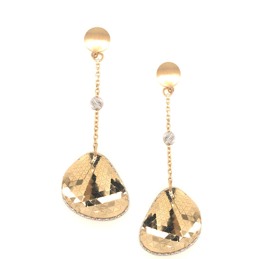 14K Gold Wavy Shape Earring - HK Jewels