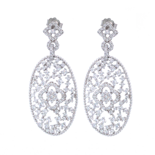 Sterling Silver Large Oval Earring - HK Jewels