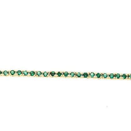 Sterling Silver Gold Plated Colored Stone CZ Tennis Bracelet - HK Jewels