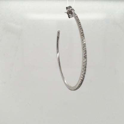 10k 1.5 Inch Diamond Hoop - HK Jewels