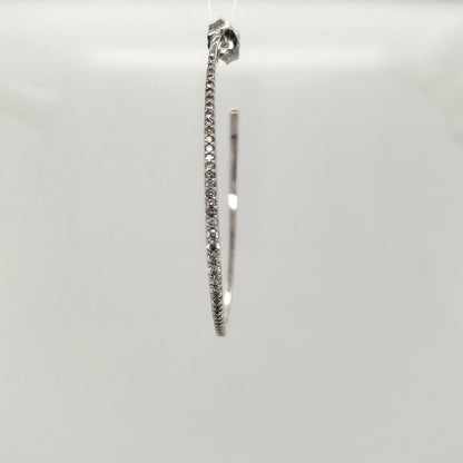 10k 1.5 Inch Diamond Hoop - HK Jewels