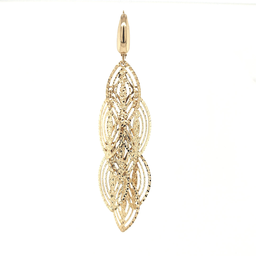 14K Teardrop Chandelier Earrings - HK Jewels