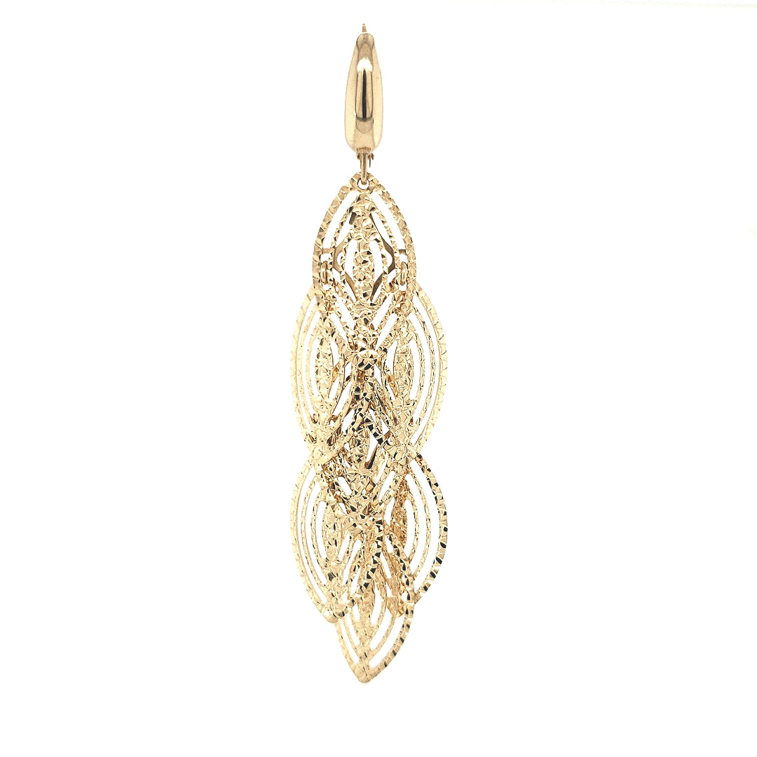 14K Teardrop Chandelier Earrings - HK Jewels