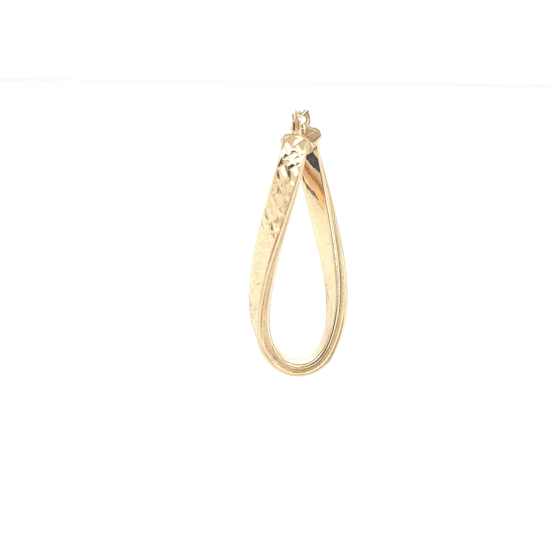 14K Twisted Oval Hoop Earrings - HK Jewels