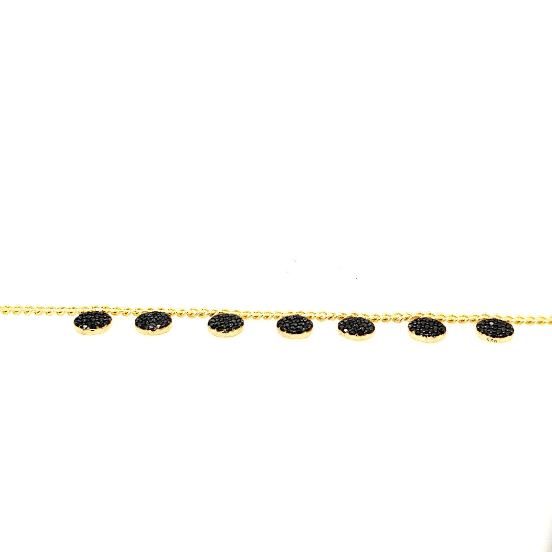 Sterling Sterling Gold Plated Bracelet With Small CZ Discs - HK Jewels