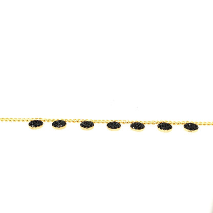 Sterling Sterling Gold Plated Bracelet With Small CZ Discs - HK Jewels