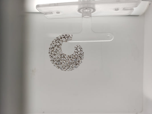 Sterling Silver CZ Front Back Large Circle Earrings - HK Jewels