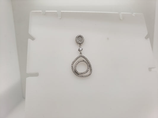 Sterling Silver Double Stone Shape CZ Earrings - HK Jewels