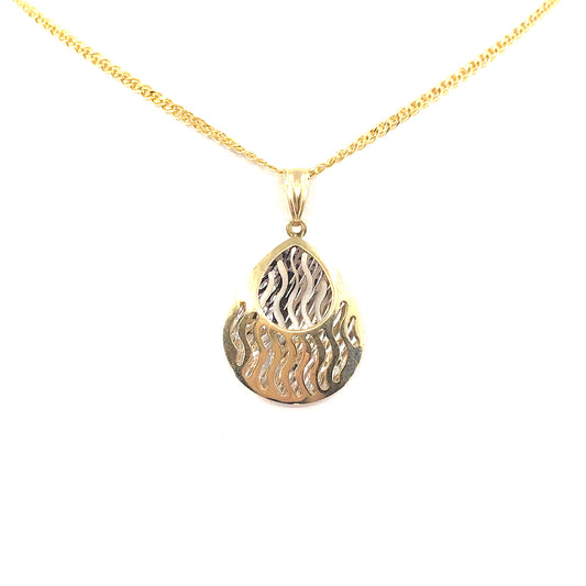 14K Gold Teardrop Pendant - HK Jewels