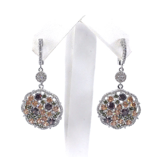 Sterling Silver Multicolor Circle Earrings - HK Jewels