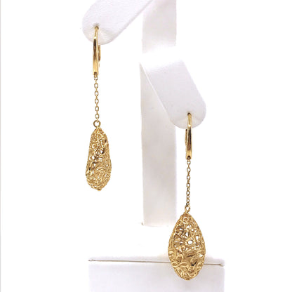 14K Gold Long Earrings - HK Jewels