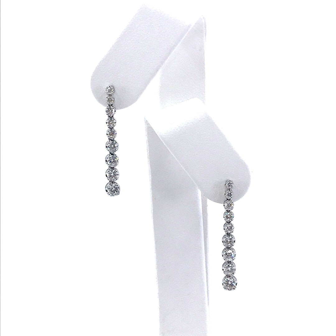 14K White Gold Diamond Earrings - HK Jewels