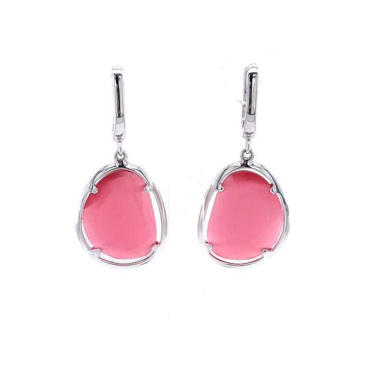 Sterling Silver Stone Earrings - HK Jewels