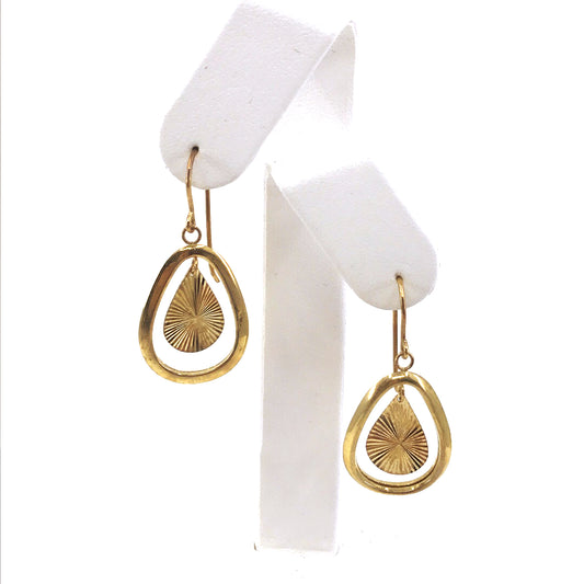 14K Gold Teardrop Earrings - HK Jewels