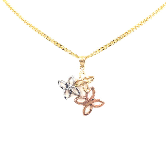 14K Gold Butterfly Pendant - HK Jewels