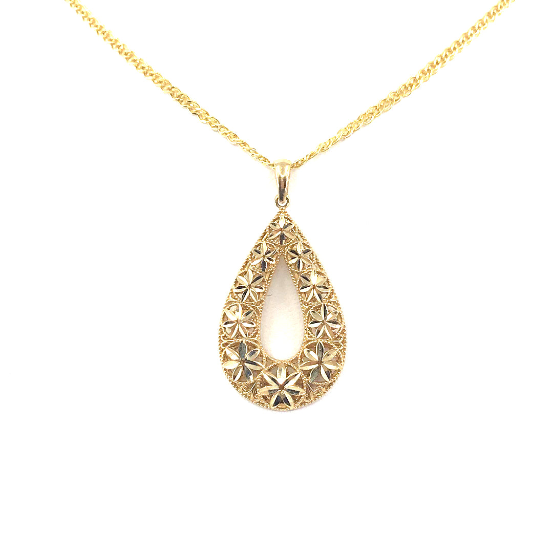 14K Gold Teardrop Pendant - HK Jewels