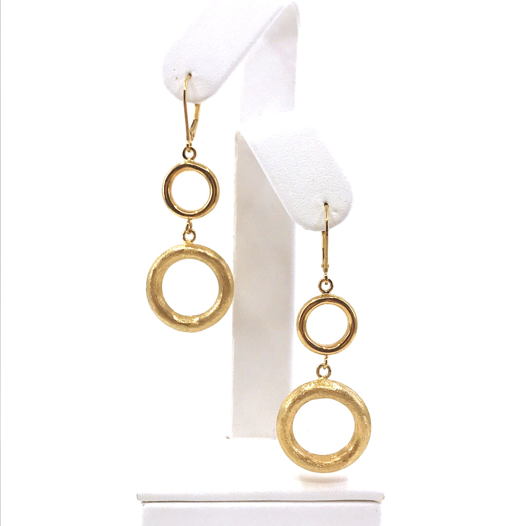 14K Double Circle Earrings - HK Jewels