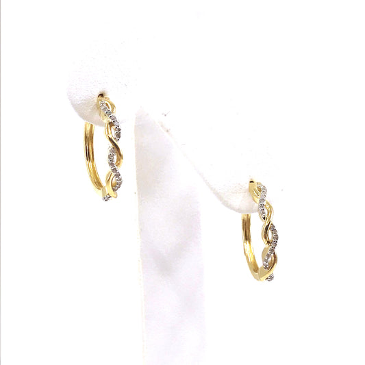 Gold Twisted Hoop Earrings - HK Jewels