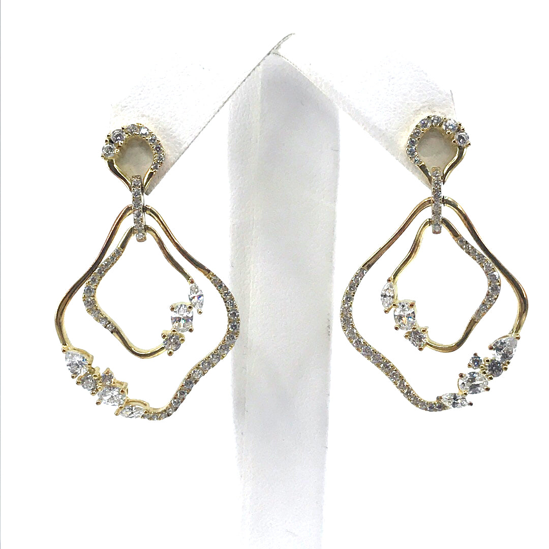 Gold Plated Sterling Silver Micro Pave Earrings - HK Jewels