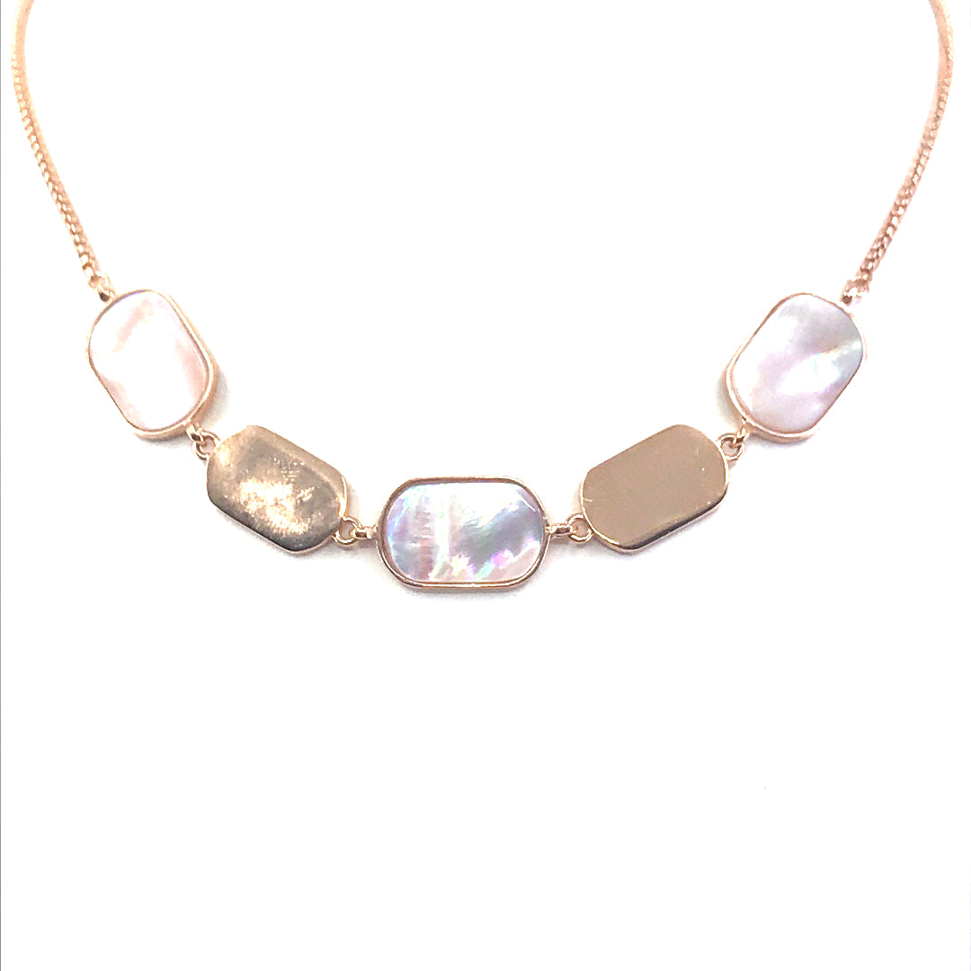 Sterling Silver Mother of Pearl Necklace - HK Jewels